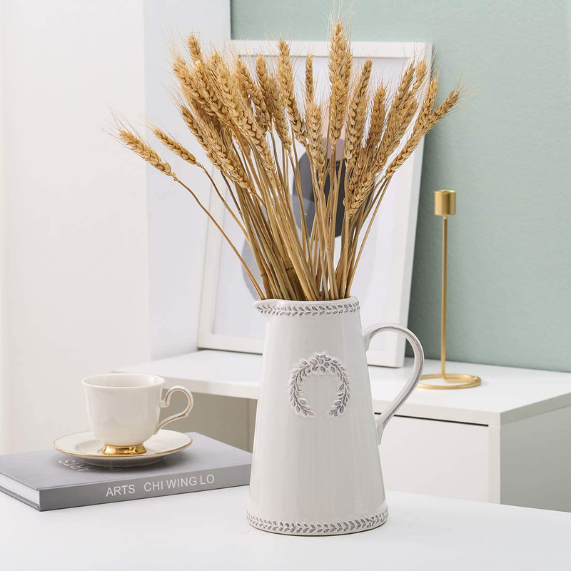 Elegant White Ceramic Vase Home Decor Table Centerpieces Vase with Handle Home & Garden > Decor > Vases KIMSER   