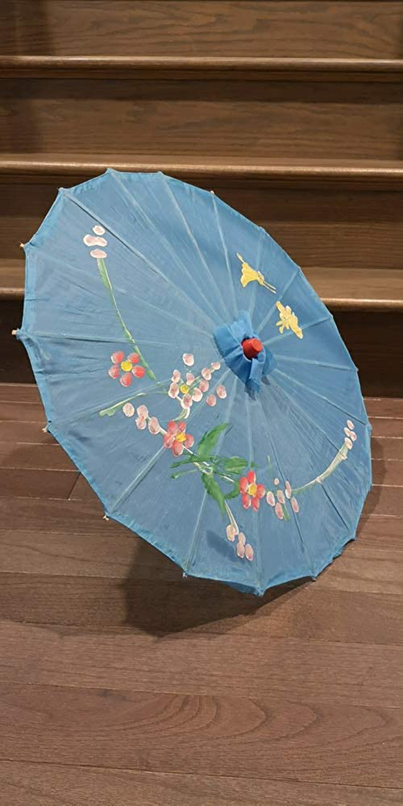 TJ GLOBAL 22" Kid's Chinese Japanese Umbrella Parasol for Wedding Parties, Photography, Costumes, Cosplay, Decoration (Light Blue)