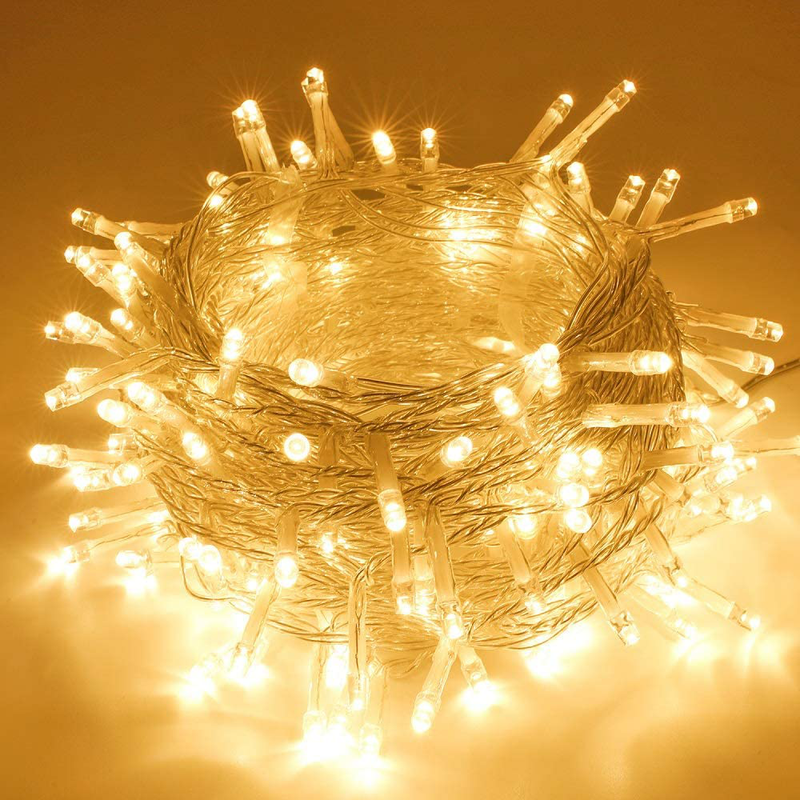 Extra-Long 66FT String Lights Outdoor/Indoor, 200 LED Upgraded Super Bright Christmas Lights, Waterproof 8 Modes Plug in Fairy Lights for Bedroom Party Wedding Garden (Warm White) Home & Garden > Lighting > Light Ropes & Strings SANJICHA Warm White-200led  
