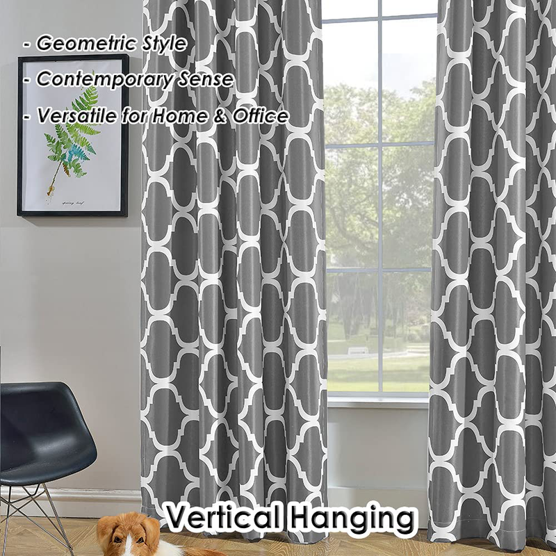Melodieux Moroccan Fashion Room Darkening Blackout Grommet Top Curtains for Living Room, 52 by 84 Inch, Grey (1 Panel) Home & Garden > Decor > Window Treatments > Curtains & Drapes KOL DEALS   