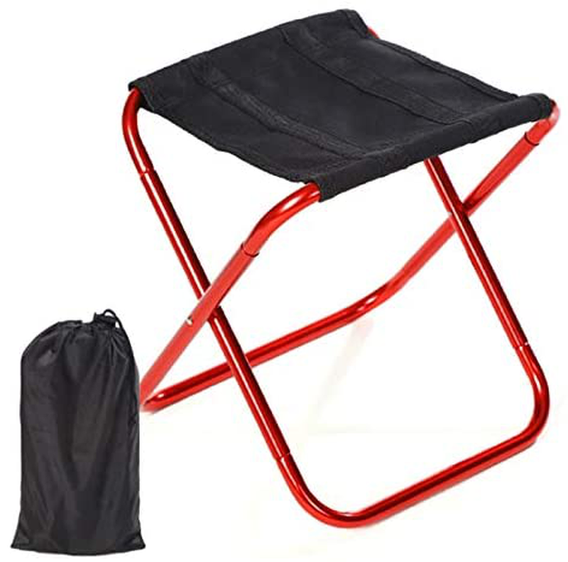 SNOWINSPRING Travel Chair Camping Chair Compact Camp Stool Folding Ultralight Chair for Camping Fishing Hiking Beach Outdoor Chair, A Sporting Goods > Outdoor Recreation > Camping & Hiking > Camp Furniture SNOWINSPRING Red B 