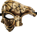 Mechanical Men Venetian Mask for Masquerade Steam Punk Phantom of The Opera Vintage/Mardi Gras/Halloween/Party/Ball Prom Apparel & Accessories > Costumes & Accessories > Masks Ubauta Gold Half Mask  