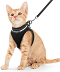 Dooradar Cat Leash and Harness Set Escape Proof Safe Cats Step-in Vest Harness for Walking Outdoor Adjustable Kitten Harness with Reflective Strip Breathable Mesh for Cat, Multiple Color Animals & Pet Supplies > Pet Supplies > Cat Supplies > Cat Apparel Dooradar Black Small (Pack of 1) 