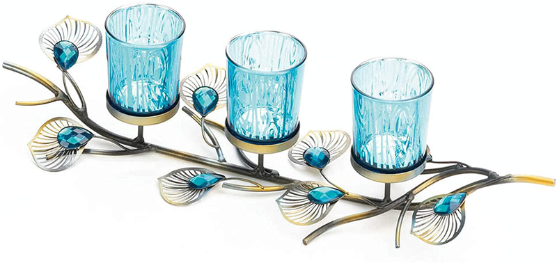 Gallery of Light Peacock Inspired Candle Trio Home & Garden > Decor > Home Fragrance Accessories > Candle Holders Accent Plus   