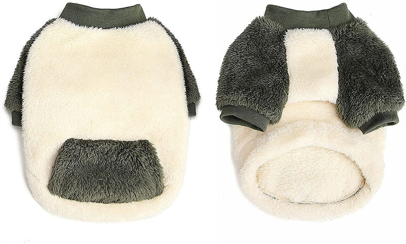 LESYPET Winter Dog Coat for Small Dog, Fleece Warm Doggy Coat Puppy Sweater, Pocket Design Dog Clothes for Small Medium Dog Girl Boy