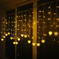 Lainin 4M 96 LEDS 18P Hearts Love Shape LED String Curtain Light for Christmas Wedding Party Decoration Chandelier Luminaries (Warm White) Home & Garden > Decor > Seasonal & Holiday Decorations Unknown Warm White  