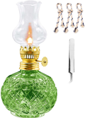 rnuie Oil Lamps for Indoor Use,Vintage Hurricane Kerosene Lamp with 3 Wicks(7-Inch/Pcs),Spherical Pineapple Lamp for Home Emergency Lighting Decor (Clear)