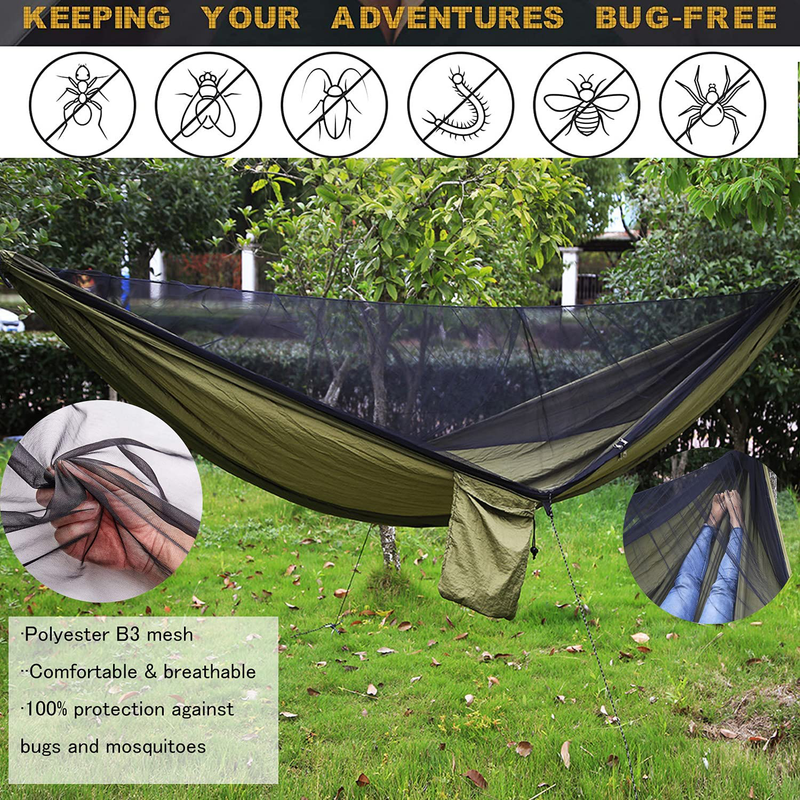 Farfly Camping Hammock with Mosquito Net and Rainfly ,Backpacking Hammock with Rain Fly and Mosquito Net Suitable for Backpacking,Hiking,Camping, Travel Sporting Goods > Outdoor Recreation > Camping & Hiking > Mosquito Nets & Insect Screens Farfly   