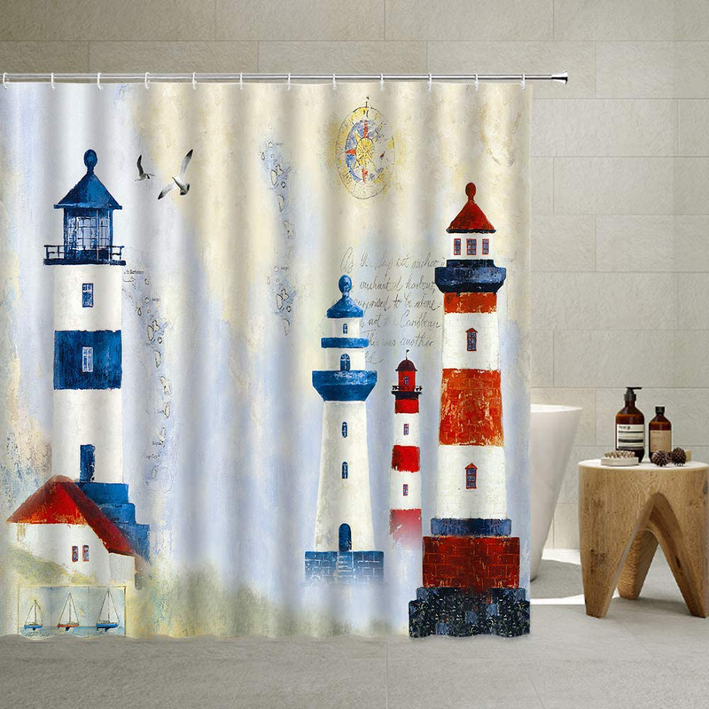 Nautical Biological Theme Shower Curtain Blue Ocean Sea Turtles Octopus Seahorse Beach Coral Reef Vintage Nautical Map Christmas New Year Decoration Bathroom Curtain with Hooks , Teal,70 X 70 Inch Home & Garden > Decor > Seasonal & Holiday Decorations& Garden > Decor > Seasonal & Holiday Decorations QYVLHD Red White Blue 59 X 71 Inch 