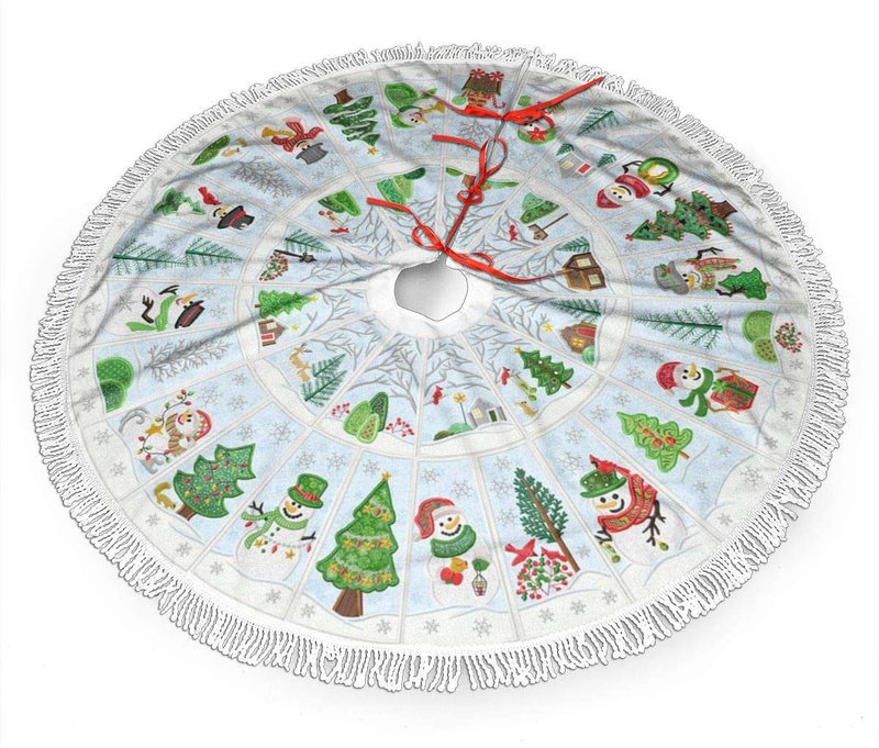 MSGUIDE American Football Christmas Tree Skirt 48 Inch Large Halloween Xmas Tree Decor for Holiday Party Decor Christmas Decoration