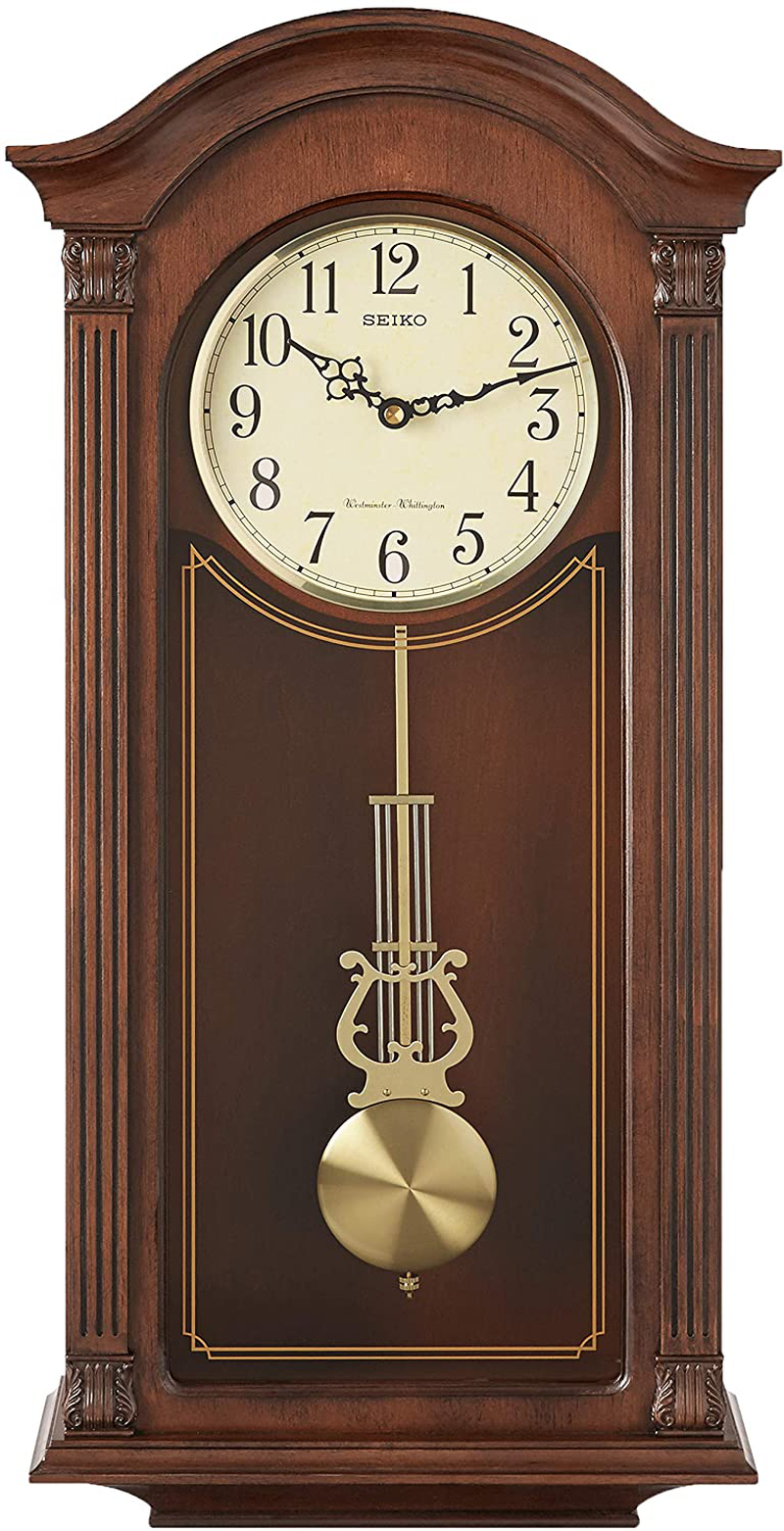 Seiko Gold Tone & Arched Wall Clock with Pendulum and Dual Chimes Home & Garden > Decor > Clocks > Wall Clocks Seiko Watch Corporation   