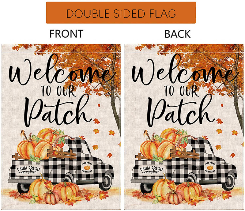 pinata Fall House Flag 28x40 Inch, Fall Leaves Pumpkin Flags Double Sided, Decorative Banners Buffalo Check Truck Outdoor Decorations Seasonal Yard Decor Home & Garden > Decor > Seasonal & Holiday Decorations& Garden > Decor > Seasonal & Holiday Decorations pinata   