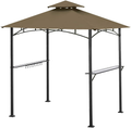 Ontheway 5FT x 8FT Double Tiered Replacement Canopy Grill BBQ Gazebo Roof Top Gazebo Replacement Canopy Roof (Light Brown) Home & Garden > Lawn & Garden > Outdoor Living > Outdoor Structures > Canopies & Gazebos ontheway Brown  