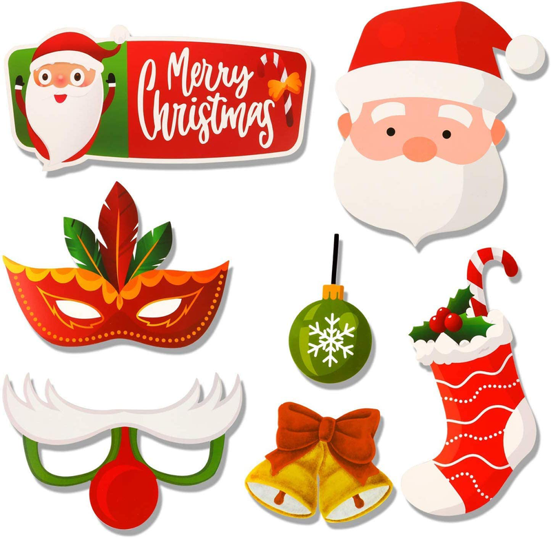 Christmas Photo Booth Props 34pc Artist Rendered Christmas Games for Party Supplies DIY Funny Xmas Selfei Props Accessories for Christmas Theme Party Favors Decorations Decor Supplies with Sticks Home & Garden > Decor > Seasonal & Holiday Decorations& Garden > Decor > Seasonal & Holiday Decorations T-Antrix   
