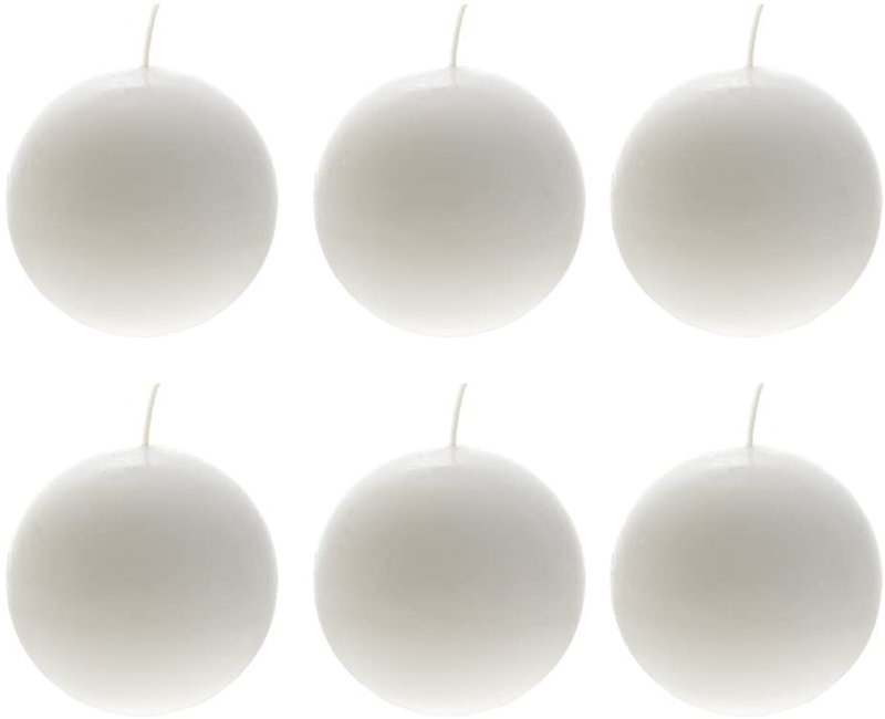 Mega Candles 6 pcs Unscented White Round Ball Candle, Hand Poured Premium Wax Candles 3 Inch Diameter, Home Décor, Wedding Receptions, Baby Showers, Birthdays, Celebrations, Party Favors & More Home & Garden > Decor > Home Fragrances > Candles Mega Candles 6 3" Ball 