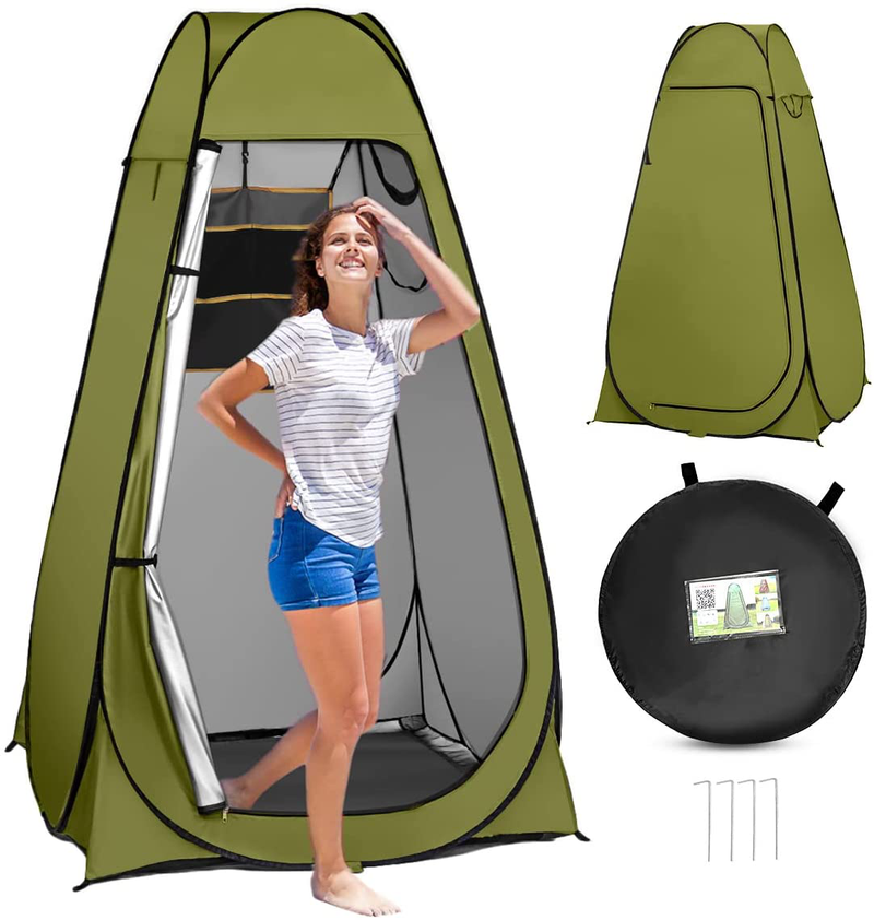 SGODD Pop up Privacy Shower Tent,Instant Portable Outdoor Shower Tent Camp Toilet, Changing Room, Rain Shelter with Carry Bag for Camping Hiking Beach Toilet Shower Bathroom Sporting Goods > Outdoor Recreation > Camping & Hiking > Portable Toilets & Showers Kimberlily_US Green  