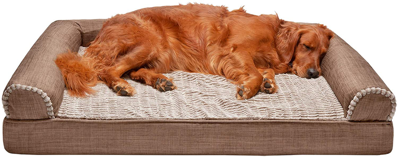Furhaven Orthopedic, Cooling Gel, and Memory Foam Pet Beds for Small, Medium, and Large Dogs and Cats - Luxe Perfect Comfort Sofa Dog Bed, Performance Linen Sofa Dog Bed, and More Animals & Pet Supplies > Pet Supplies > Dog Supplies > Dog Beds Furhaven Faux Fur & Linen Woodsmoke Sofa Bed (Memory Foam) Jumbo (Pack of 1)