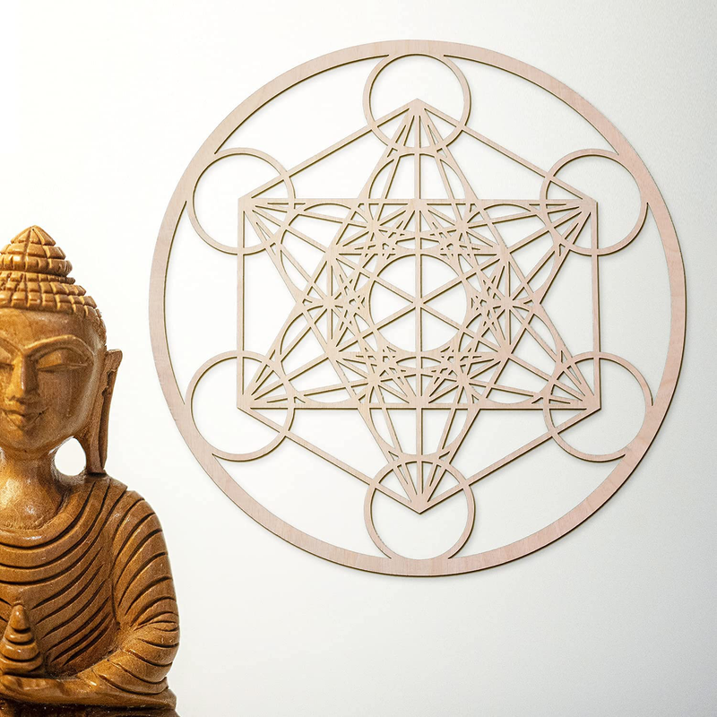 Fourth Level MFG 12" Metatron's Cube, Sacred Geometry Wood Wall Art, Zen Home Decor for Yoga/Meditation, Crystal Grid Board Home & Garden > Decor > Artwork > Sculptures & Statues Fourth Level Manufacturing   