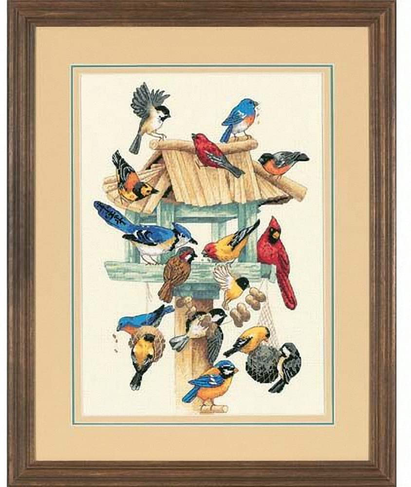 DIMENSIONS 'Feasting Frenzy' Birds Counted Cross Stitch Kit, 18 Count Ivory Aida, 10'' x 14'' Arts & Entertainment > Hobbies & Creative Arts > Arts & Crafts > Art & Crafting Tools > Craft Measuring & Marking Tools > Stitch Markers & Counters DIMENSIONS   