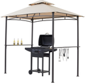 StarEcho Soft Top Barbecue Grill Gazebo, Outdoor Canopy Grill Double Tired, Gazebo for BBQ Grill Shade Tent,5'X8', Beige Home & Garden > Lawn & Garden > Outdoor Living > Outdoor Structures > Canopies & Gazebos StarEcho Beige  