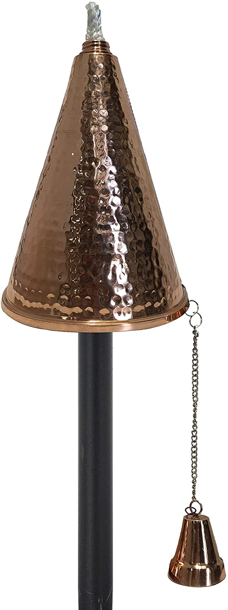 Legends Direct Set of 4, Premium Metal Torches Outdoor, 53" Tall - Tiki Style/w Snuffer, Fiberglass Wick & Large 35oz Oil Lamp Deck Torch for Patio, Outdoor, Lawn and Garden (Hammered Black) Home & Garden > Lighting Accessories > Oil Lamp Fuel Legends Direct Hammered Copper 1 
