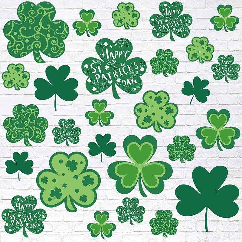 St Patricks Day Stickers, Shamrock Stickers for St Patricks Day Decorations, 109 PCS Reusable Static Spring Window Clings Decor Arts & Entertainment > Party & Celebration > Party Supplies AKEROCK Style C  