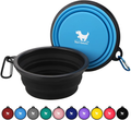 Rest-Eazzzy Expandable Dog Bowls for Travel, 2-Pack Dog Portable Water Bowl for Dogs Cats Pet Foldable Feeding Watering Dish for Traveling Camping Walking with 2 Carabiners, BPA Free  Rest-Eazzzy black&blue Medium 