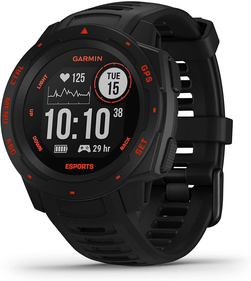 Garmin 010-02064-00 Instinct, Rugged Outdoor Watch with GPS, Features Glonass and Galileo, Heart Rate Monitoring and 3-Axis Compass, Graphite Apparel & Accessories > Jewelry > Watches Garmin Black Instinct - Esports Edition 