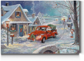 Renditions Gallery Santa's Tree Farm Wall Art, Red Truck and Christmas Trees, Snowman, Festive Decorations, Premium Gallery Wrapped Canvas Decor, Ready to Hang, 8 in H x 12 in W, Made in America Home & Garden > Decor > Seasonal & Holiday Decorations& Garden > Decor > Seasonal & Holiday Decorations Renditions Gallery Santa's Tree Farm 8X12 