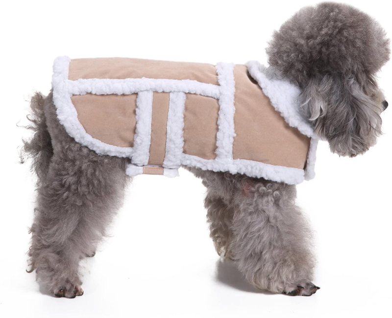 Rypet Small Dog Winter Coat - Shearling Fleece Dog Warm Coat for Small to Medium Breeds Dog Animals & Pet Supplies > Pet Supplies > Cat Supplies > Cat Apparel RYPET Tan X-Large (18-28 lbs) 