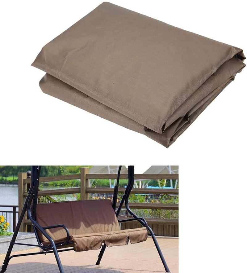 Swing Seat Cushion Cover Replacement, Waterproof Polyester Taffeta Fabric 3Seat Swing Chair Bench Cushion Cover Swing Hammock Protector for Garden Yard Park Outdoor 59.1x19.7x3.9in (Brown) Home & Garden > Lawn & Garden > Outdoor Living > Porch Swings HURRISE   