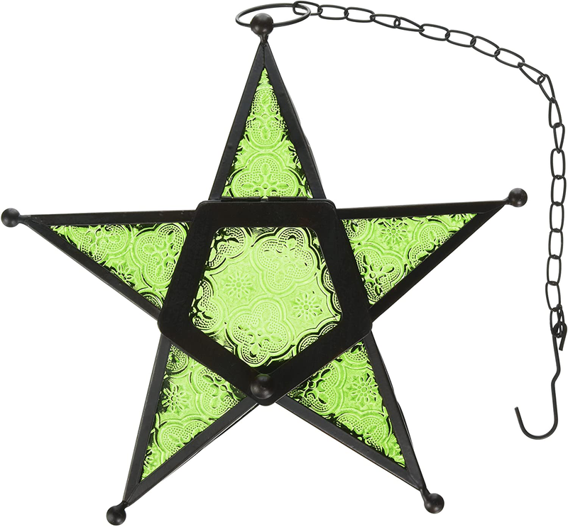 Glass Star Hanging Candle Lantern - Green Home & Garden > Decor > Home Fragrance Accessories > Candle Holders Accent Plus   