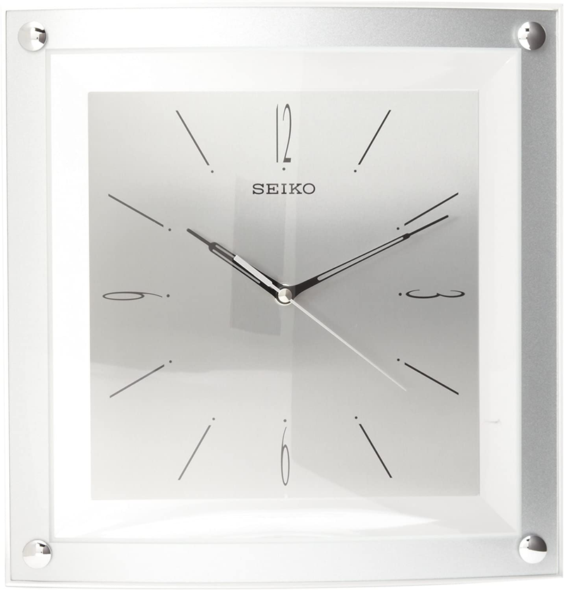 Seiko Wall Clock Quiet Sweep Second Hand Clock Silver-Tone Metallic Case Home & Garden > Decor > Clocks > Wall Clocks SEIKO   
