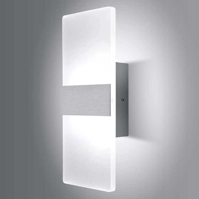 Lightess Modern Wall Sconce Dimmable 12W, up down Wall Lights Acrylic LED Wall Lamp for Hallway Bedroom Corridor, Cool White, HS521-1 Home & Garden > Lighting > Lighting Fixtures > Wall Light Fixtures KOL DEALS   