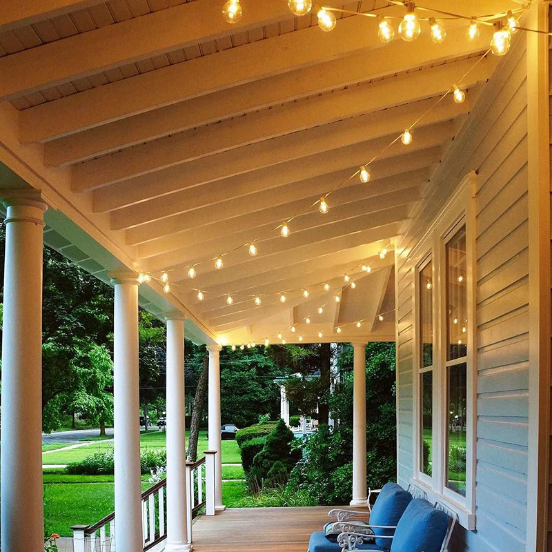 Outdoor String Lights,100ft with 62 Dimmable G40 LED Clear Bulbs UL Approval Waterproof Globe String Lights 1W 2700K Outdoor Lighting for Backyard Porch Cafe Party Wedding Garden (100ft)