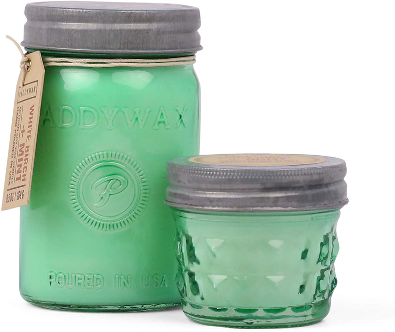 Paddywax Candles Relish Collection Soy Wax Blend Candle in Mason Jar Candle, Medium- 9.5 Ounce, White Birch + Mint Home & Garden > Decor > Home Fragrances > Candles Paddywax Candles   