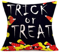 Fukeen Vintage Skull Human Skeleton Hands Throw Pillow Covers Something Wicked This Way Comes Halloween Quotes Decorative Pillow Cases Cushion Cover Home Couch Decor Cotton Linen Pillow Shams 18"x18" Arts & Entertainment > Party & Celebration > Party Supplies Fukeen Black White Trick Or Treat  