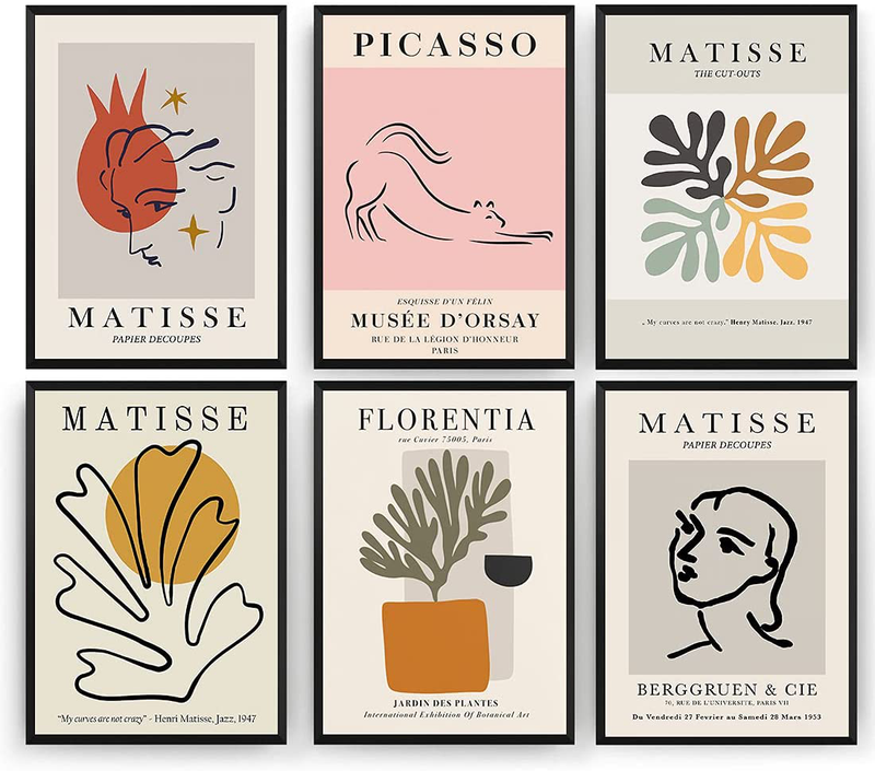 Henri Matisse Poster Artwork Exhibition Florentia Prints Wall Art Line Art Apartment Decoration 12X18Inx6P-Unframe Home & Garden > Decor > Artwork > Posters, Prints, & Visual Artwork kisswen matisse 12inx18inx6p-Unframed 