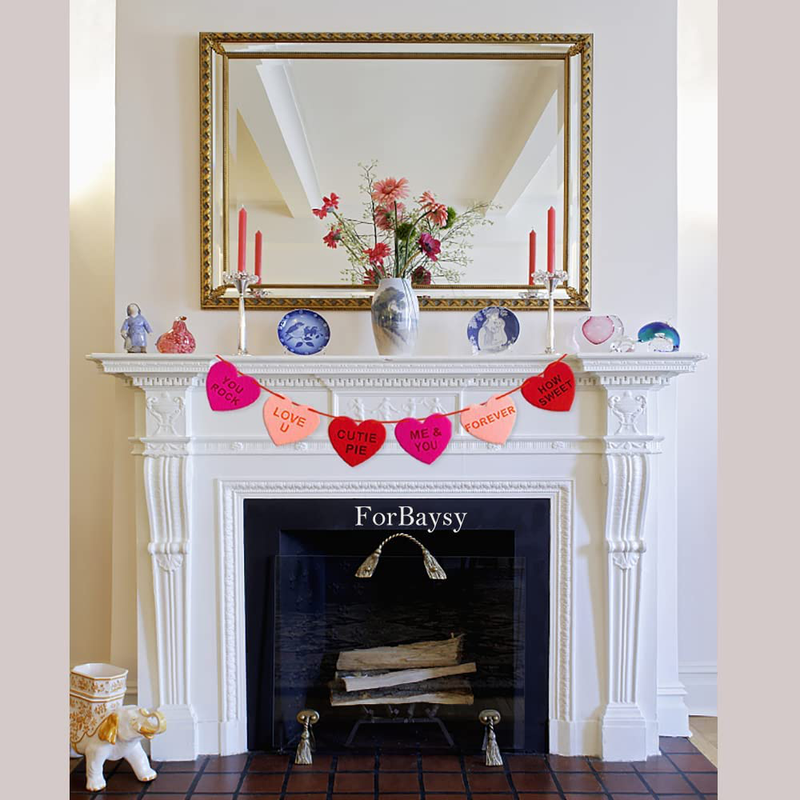 NO DIY Hanging Felt Heart Garland Banners for Valentine'S Day Wedding Party Anniversary Honeymoon Decoration (LARGE 1PCS) Arts & Entertainment > Party & Celebration > Party Supplies ForBaysy   