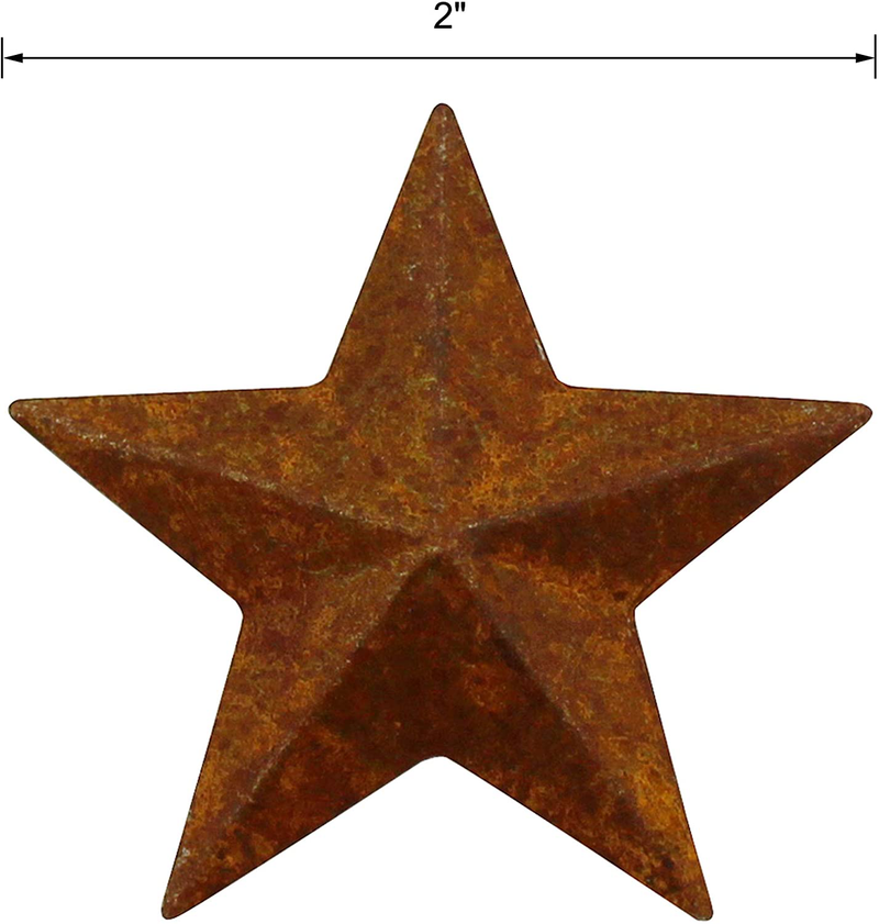 CVHOMEDECO. Primitives Rustic Country Décor. Rusty Small Metal Barn Star Home Decorative Accents, 2-Inch, Set of 24 Home & Garden > Decor > Artwork > Sculptures & Statues CVHOMEDECO.   
