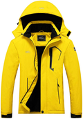 Pooluly Women's Ski Jacket Warm Winter Waterproof Windbreaker Hooded Raincoat Snowboarding Jackets  Pooluly Yellow X-Large 