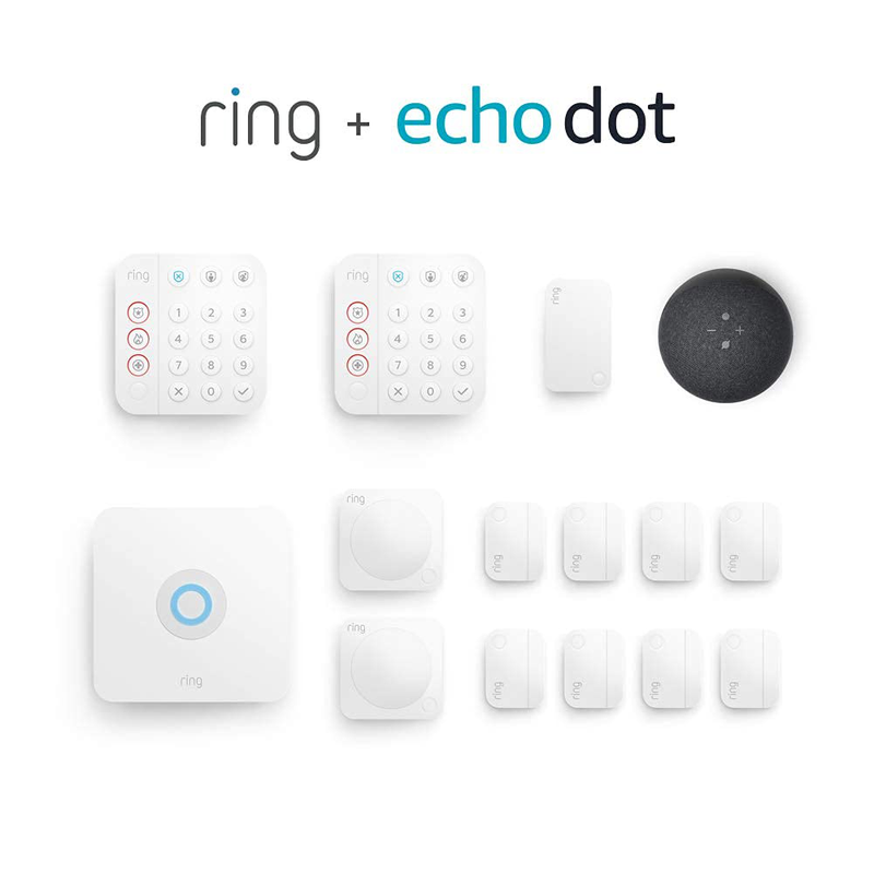 Ring Alarm 14-piece kit (2nd Gen) – home security system with optional 24/7 professional monitoring – Works with Alexa Home & Garden > Business & Home Security > Home Alarm Systems Ring with $10 Echo Dot (4th Gen)  