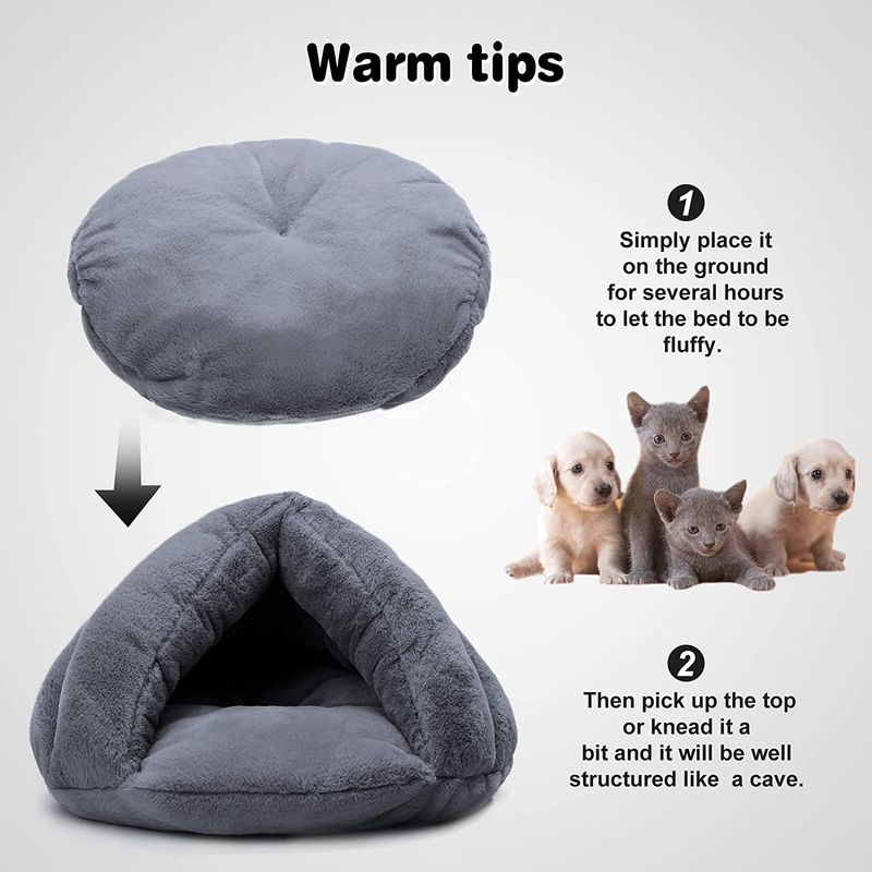 Self Warming Plush Pet Bed Cat Cave Pet Tent Cave Bed Cozy Cat Sleeping Bag Snooze Mat for Winter Pets Cats Small Dogs Puppies and Kittens, Durable, Comfortable, Washable Animals & Pet Supplies > Pet Supplies > Cat Supplies > Cat Beds SISROL   