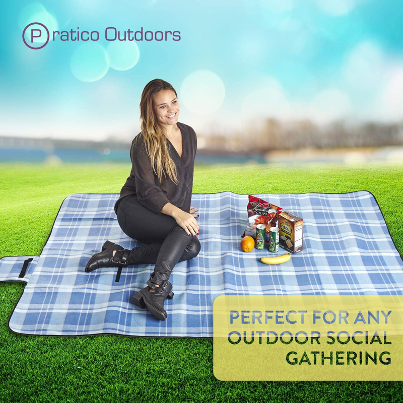 Pratico Outdoors Large Picnic and Outdoor Blanket, 60 x 80 inch, Blue Home & Garden > Lawn & Garden > Outdoor Living > Outdoor Blankets > Picnic Blankets Pratico Outdoors   