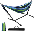 Hammock with Stand Included, 661lb Capacity Double Hammock and 8.7ft Steel Stand, 2 Person Heavy Duty Hammocks with Portable Carrying Case for Outside Garden Yard Outdoor Camping & Indoor Use (Blue) Home & Garden > Lawn & Garden > Outdoor Living > Hammocks Xverycan Blue  