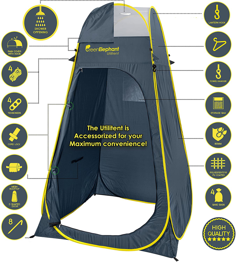 Green Elephant Camping Shower Tent - Privacy Tent for Portable Toilet & for a Portable Shower, Extra Tall, Spacious Pop up Changing Tent. Sporting Goods > Outdoor Recreation > Camping & Hiking > Portable Toilets & ShowersSporting Goods > Outdoor Recreation > Camping & Hiking > Portable Toilets & Showers Green Elephant   