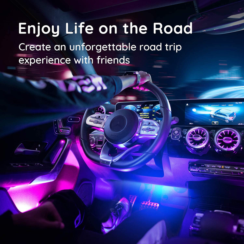 Govee Interior Car Lights with APP Control and Remote Control, Music Sync Car LED Lights, 2 Lines Design, 16 Million Colors, 7 Scene Modes, RGB Under Dash Car Lighting with Car Charger, DC 12V Vehicles & Parts > Vehicle Parts & Accessories > Motor Vehicle Parts > Motor Vehicle Lighting Govee   