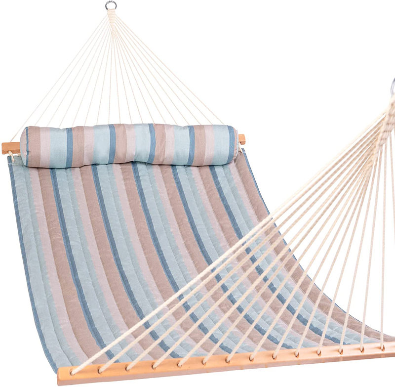 Lazy Daze 12 FT Sunbrella Hammock Double Size Quilted Hammock with Hardwood Spreader Bar and Bolster Pillow for Two Person, All Weather and Fade Resistant, 450 lbs Capacity (Scope Cape) Home & Garden > Lawn & Garden > Outdoor Living > Hammocks Lazy Daze Hammocks Gateway Mist  
