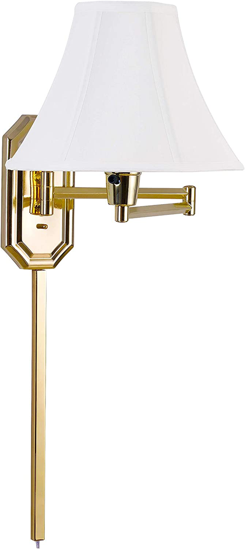 Kenroy Home 30130PB Nathaniel Wall Swing Arm Lamp, 15 Inch Height, 15 Inch Width, 24 Inch Extension, Polished Brass