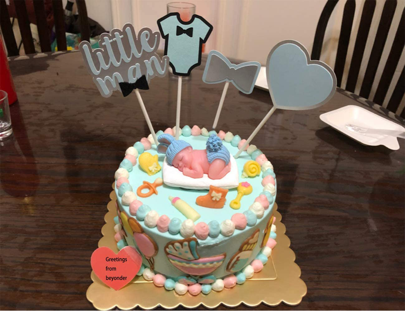 FLYPARTY Children's Birthday Candles with Greeting Card,Handmade Adorable Sleeping Baby Birthday Baby Shower Cake Topper Candle, Wedding Festival Party Favors Decorations (Blue Boy) Home & Garden > Decor > Home Fragrances > Candles FLYPARTY   